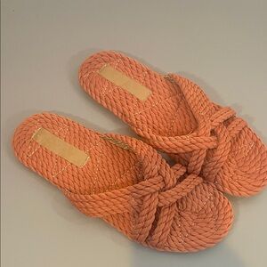 ANTHROPOLOGIE SALT + UMBER VEGAN ROPE SANDALS